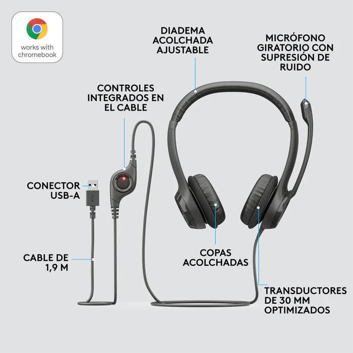Auriculares con Micrófono USB Logitech H390