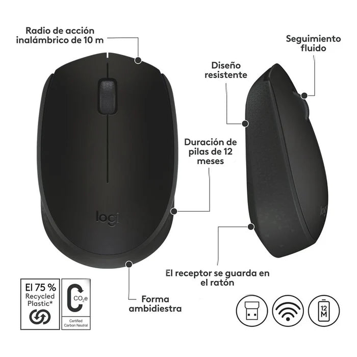 Mouse Inalámbrico Logitech M170