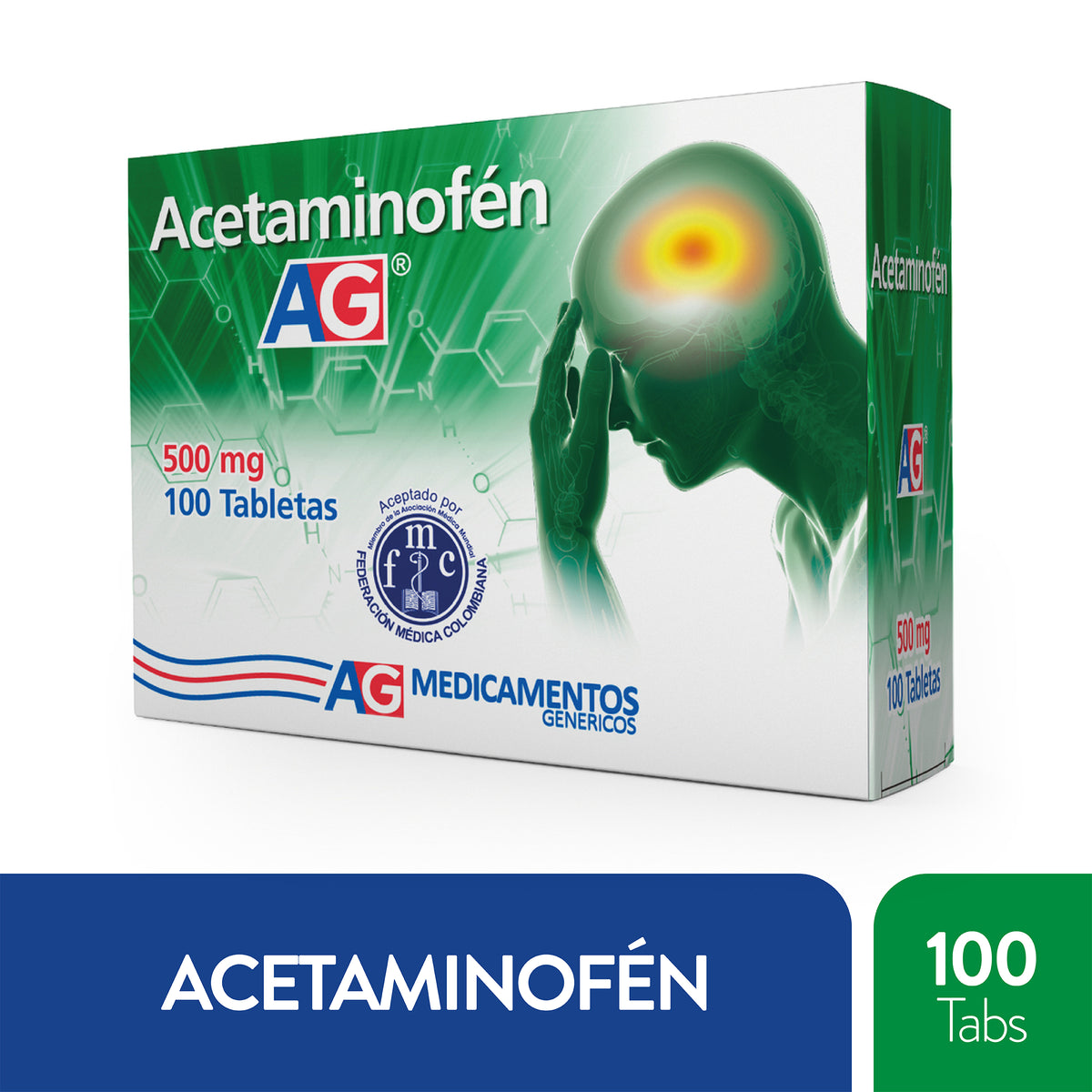 Acetaminofén 500 mg Lafrancol Caja x 100 Tabletas