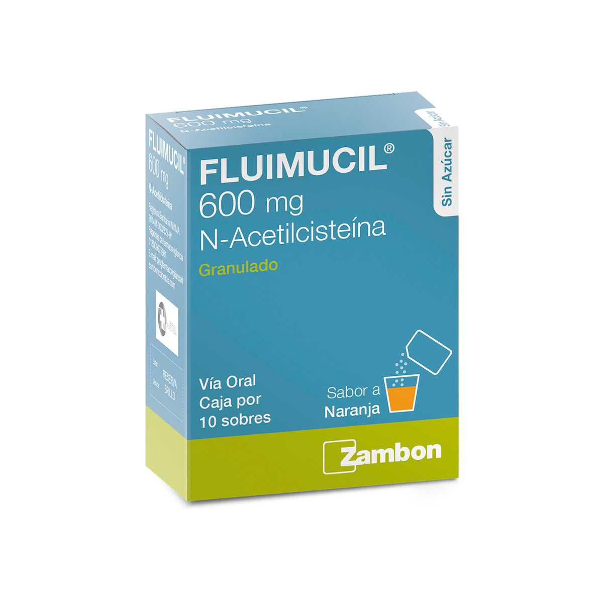 Fluimucil N Acetilcisteína 600 mg Zambon Caja x 10 Sobres