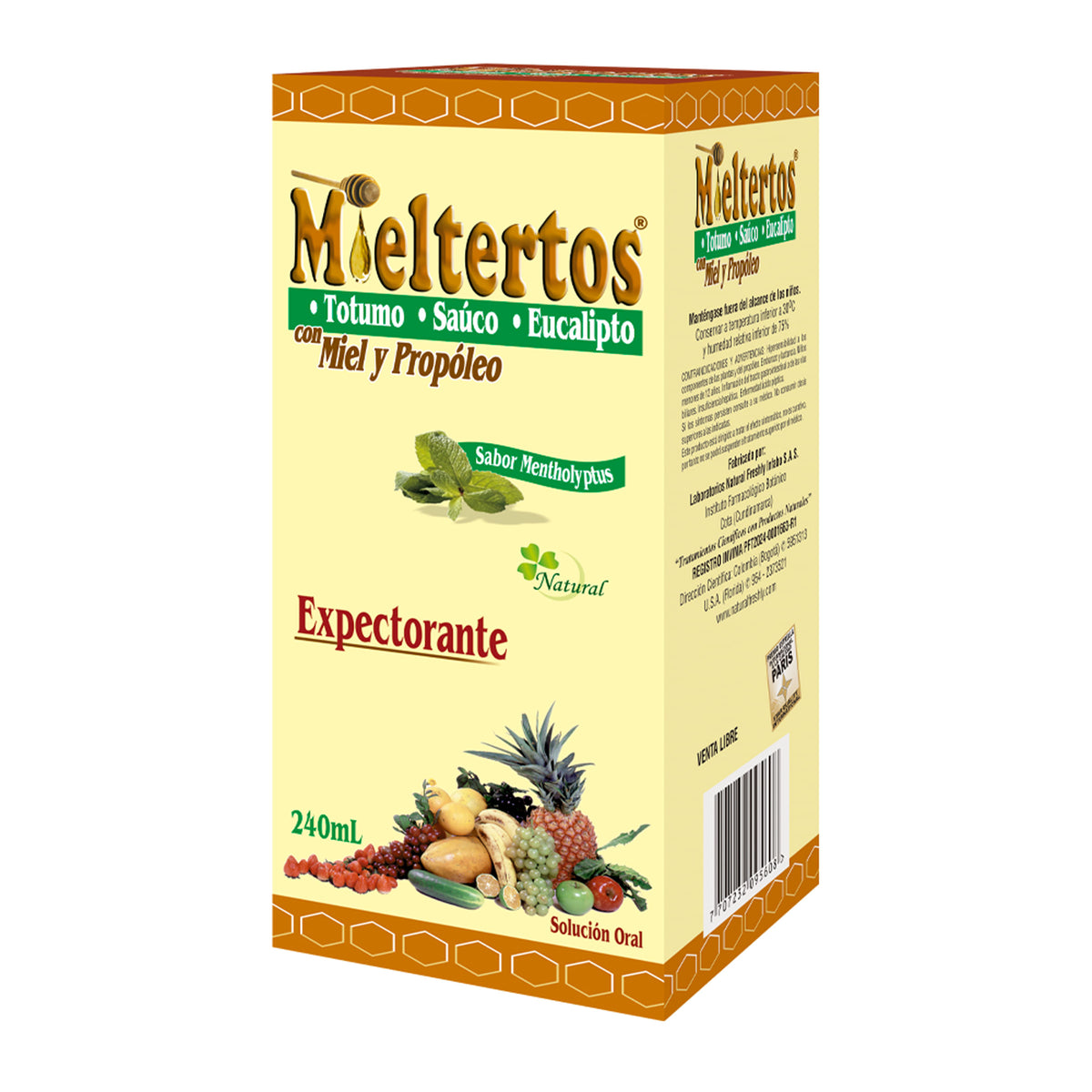 Mieltertos Jarabe Natural Freshly Frasco x 240 ml