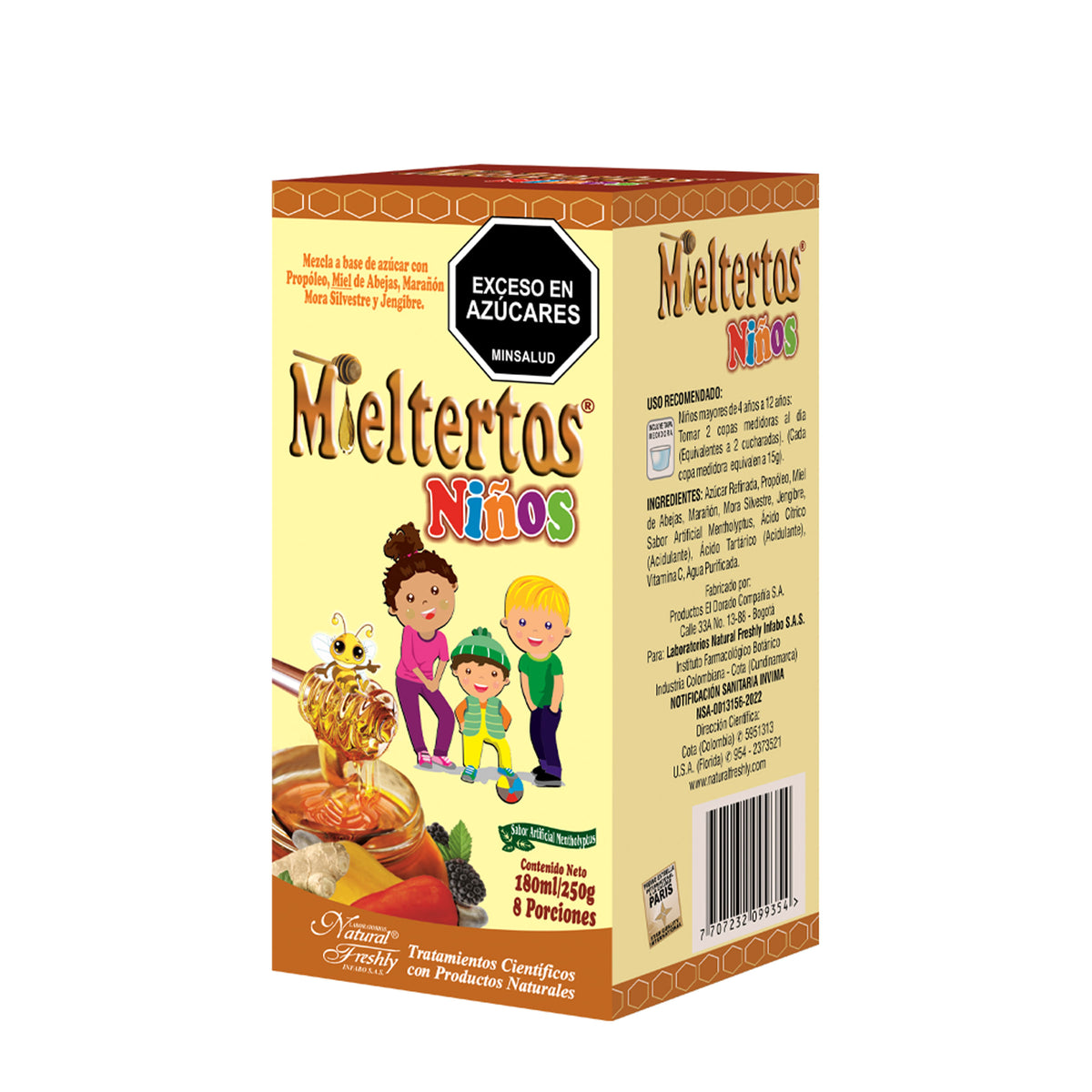 Mieltertos Jarabe Niños Natural Freshly Frasco x 180 ml