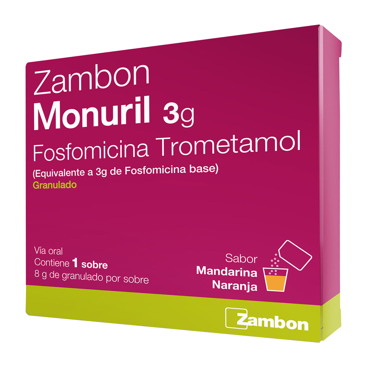 Monuril 3G. Sobre Caja x1Sob. Zambon Fosfomicina Trometamol