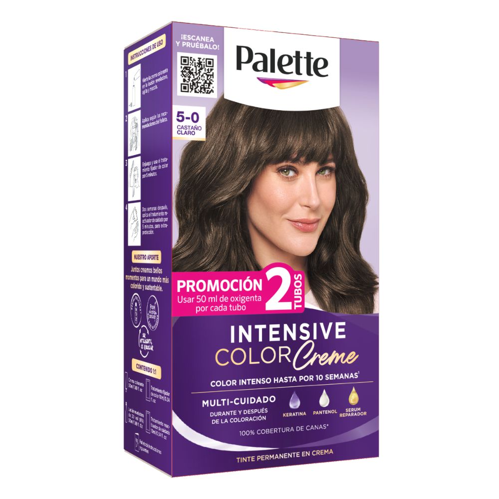 Tinte Palette Intensive Color Creme 5-0 Castaño Claro Caja x 1 und