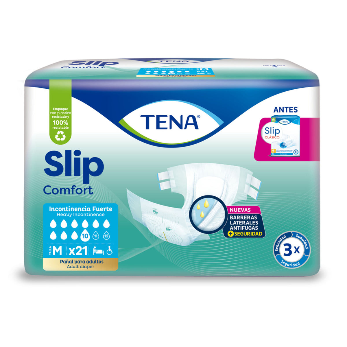 Pañal Adulto Tena Slip Comfort M Paquete x 21 und
