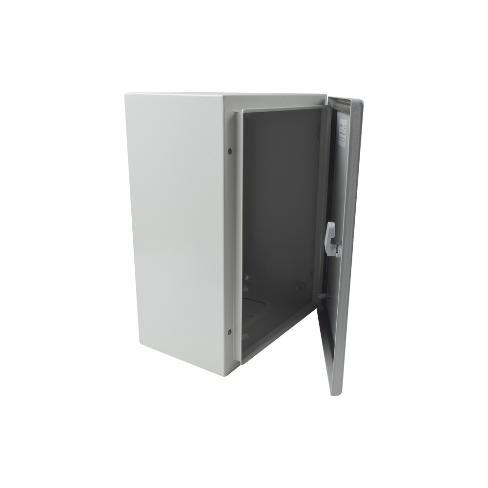 Gabinete de Acero IP66 con Placa Trasera Interior y Compuerta Inferior Atornillable (Incluye Chapa y Llave)