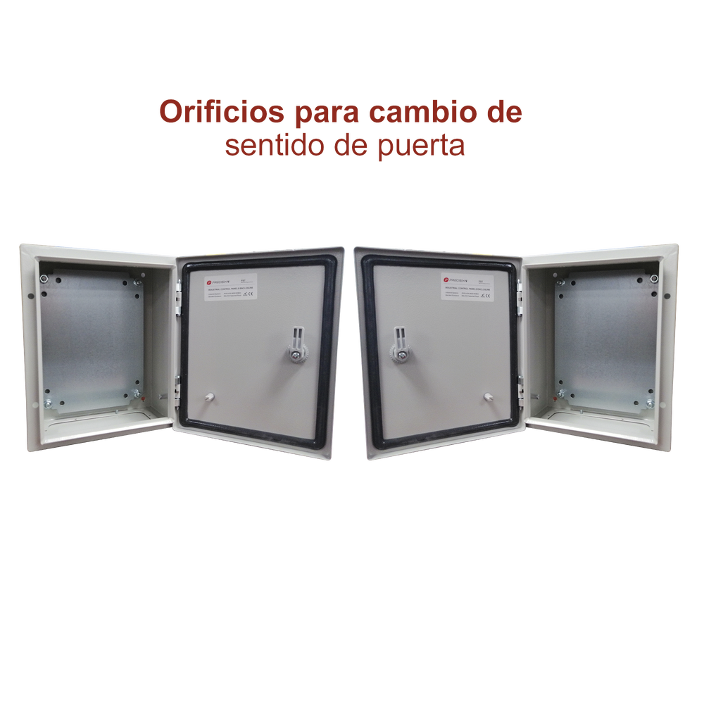 Gabinete de Acero IP66 con Placa Trasera Interior y Compuerta Inferior Atornillable (Incluye Chapa y Llave)