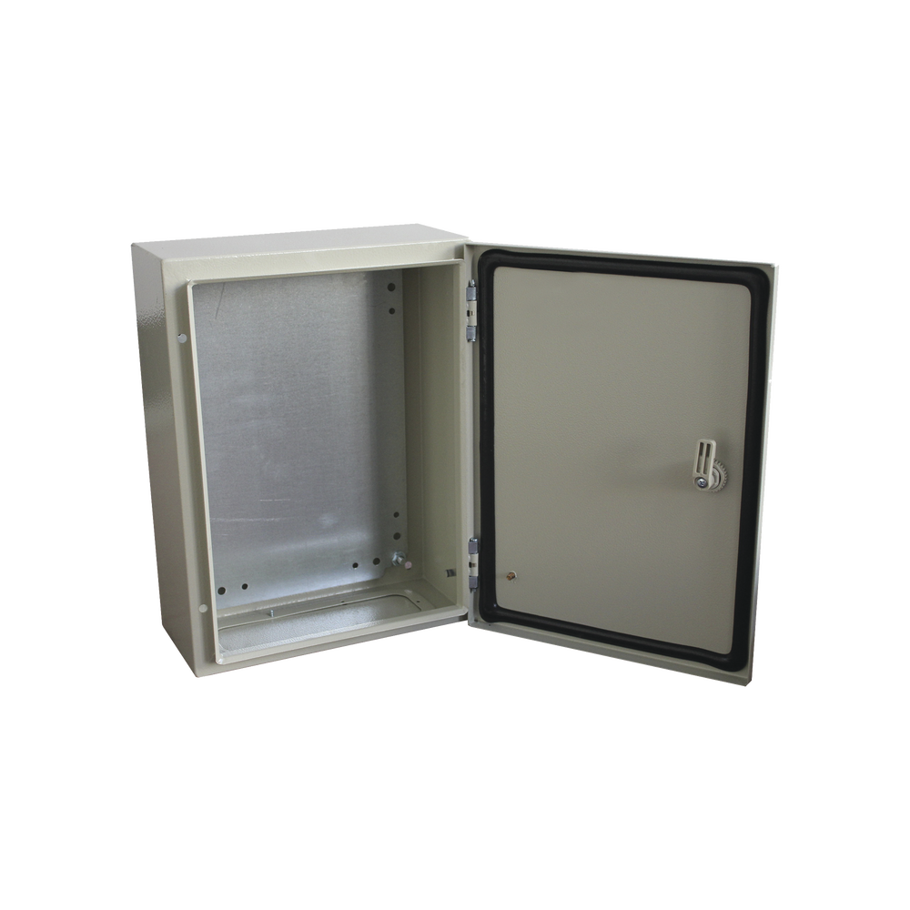 Gabinete de Acero IP66 con Placa Trasera Interior y Compuerta Inferior Atornillable (Incluye Chapa y Llave)