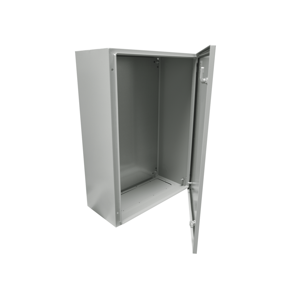Gabinete de Acero IP66 con Placa Trasera Interior y Compuerta Inferior Atornillable (Incluye Chapa y Llave)