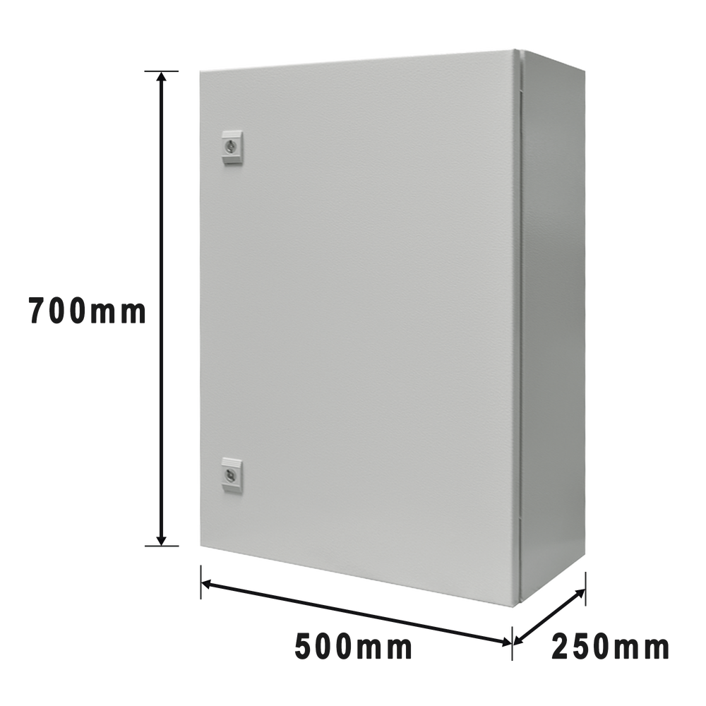 Gabinete de Acero IP66 Placa Trasera Interior + Compuerta Inferior Atornillable (Incluye Chapa y Llave)