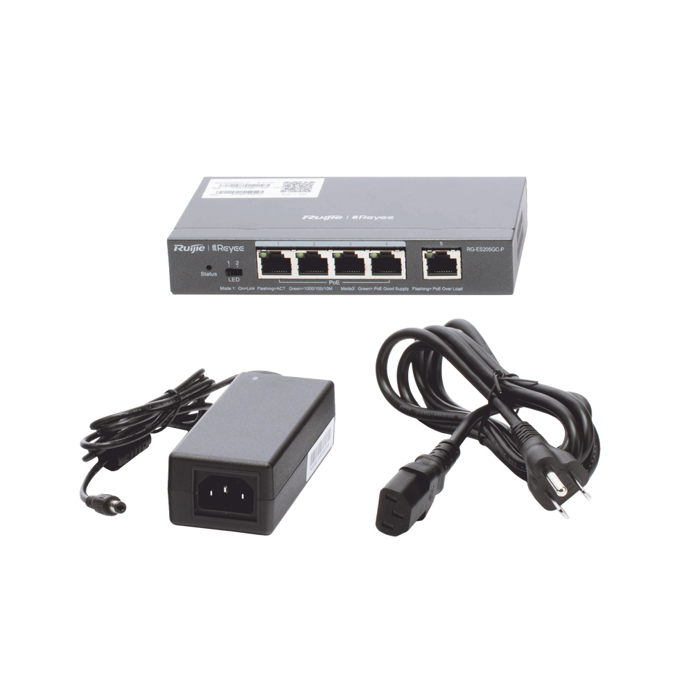 Switch PoE Inteligente Administrable en la Nube 5 Puertos Gigabit 4 PoE+