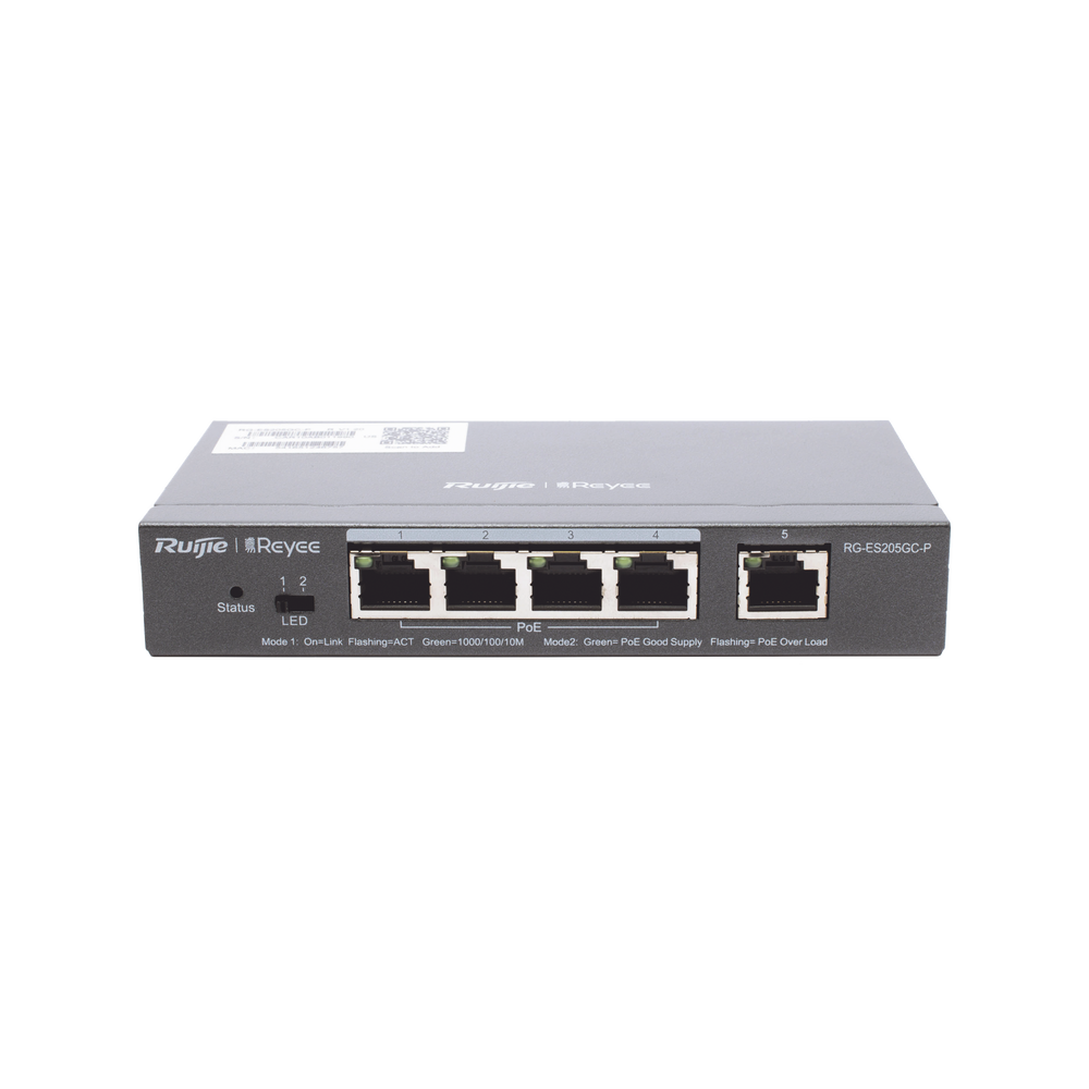 Switch PoE Inteligente Administrable en la Nube 5 Puertos Gigabit 4 PoE+