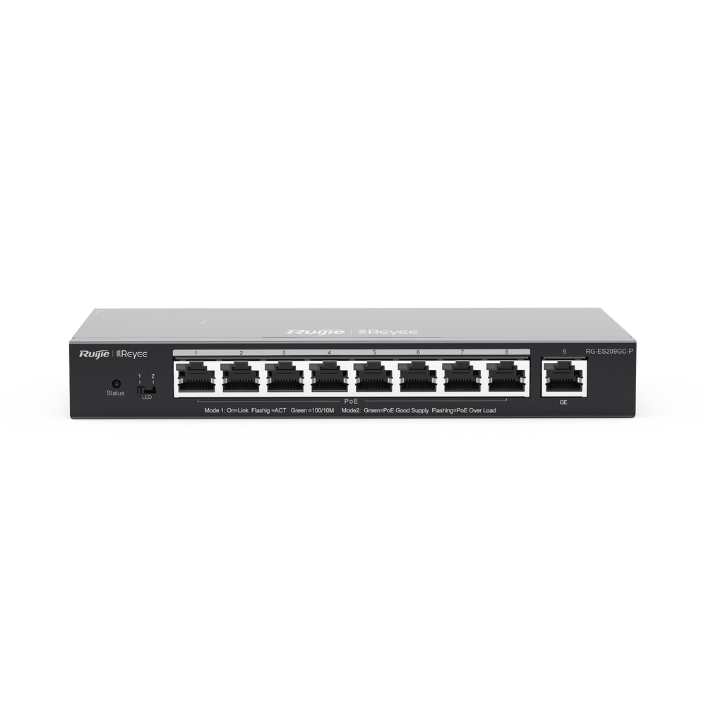 Switch PoE inteligente con 9 puertos gigabit 8 puertos PoE