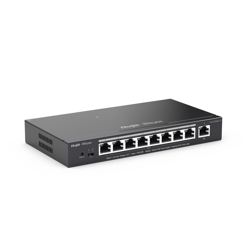 Switch PoE inteligente con 9 puertos gigabit 8 puertos PoE