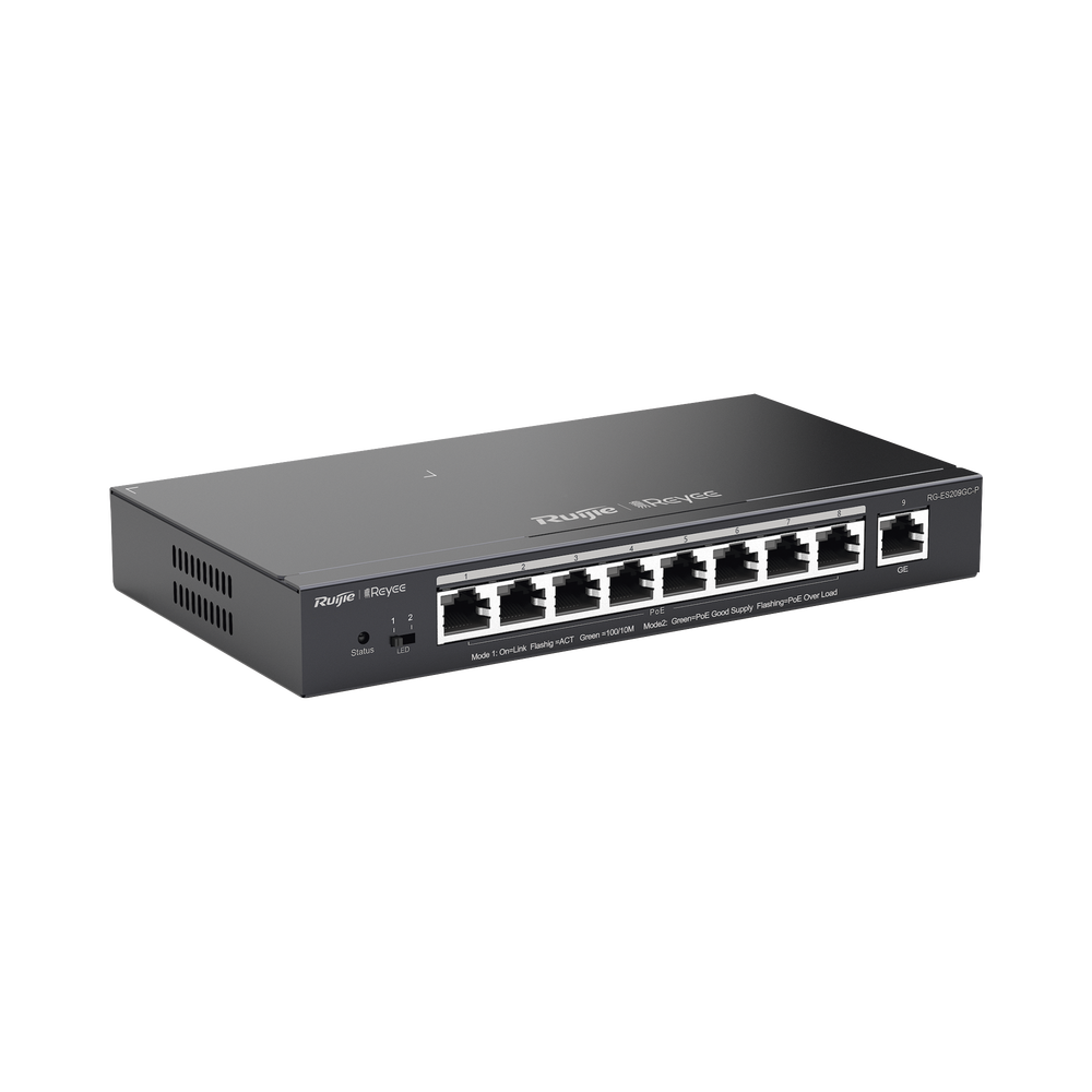 Switch PoE inteligente con 9 puertos gigabit 8 puertos PoE