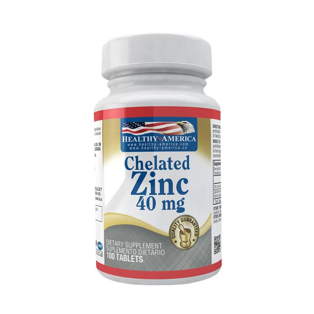 Suplemento Dietario Chelated Zinc 40mg Frasco x 100 Tabletas