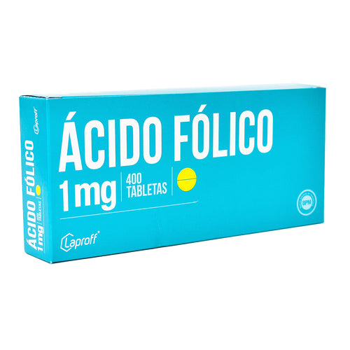 Ácido Fólico 1 mg Laproff Caja x 400 Tabletas