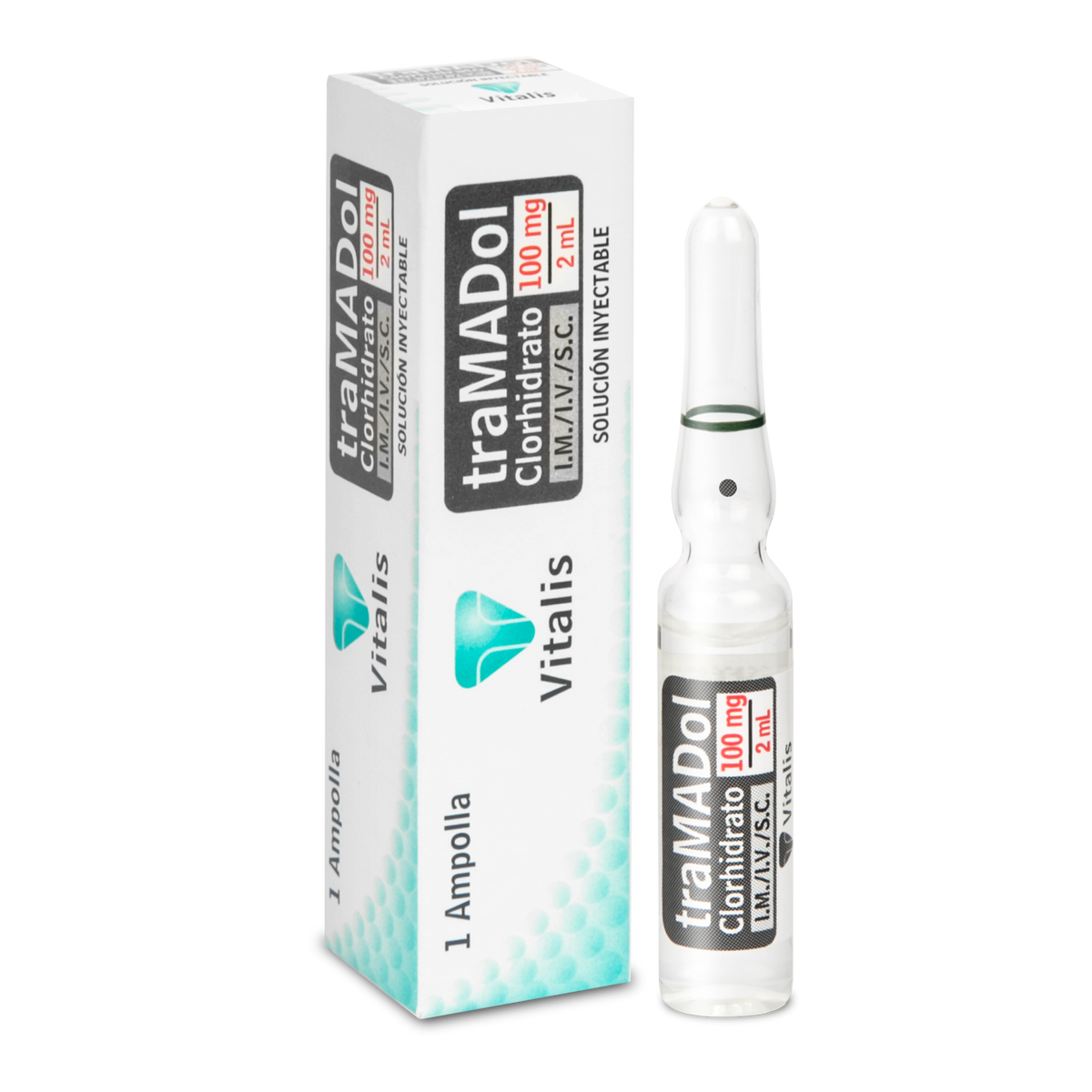 Tramadol Clorhidrato 100 mg/2 ml Vitalis Caja x 1 Ampolla