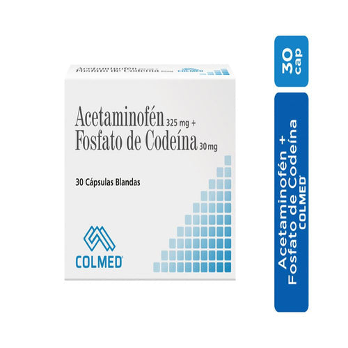 Acetaminofen 325mg + Fosfato de Codeina 30mg Colmed Caja x 30 Capsulas Blandas