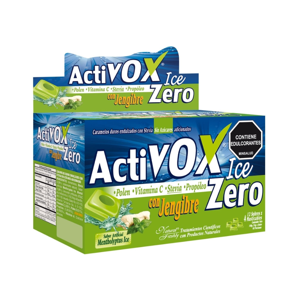 Caramelo Activox Ice Zero Jengibre X 12 Sobres
