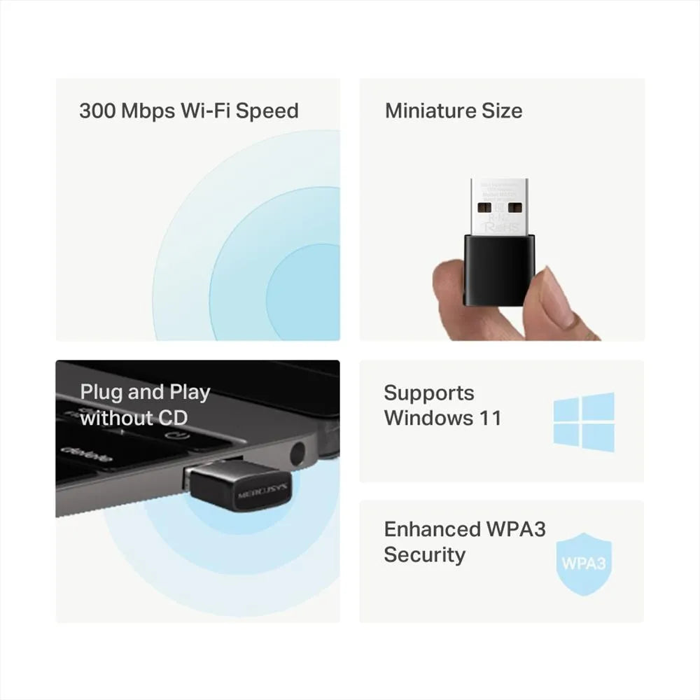 Adaptador WiFi Mercusys Nano N300