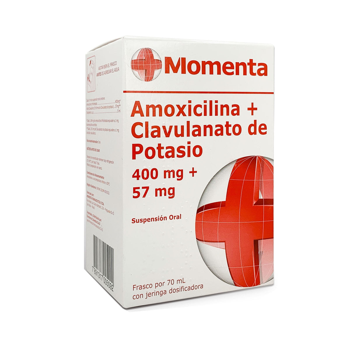 Momenta Amoxicilina + Ácido Clavulanato de Potasio 400mg/57mg Eurofarma Frasco x 70 ml