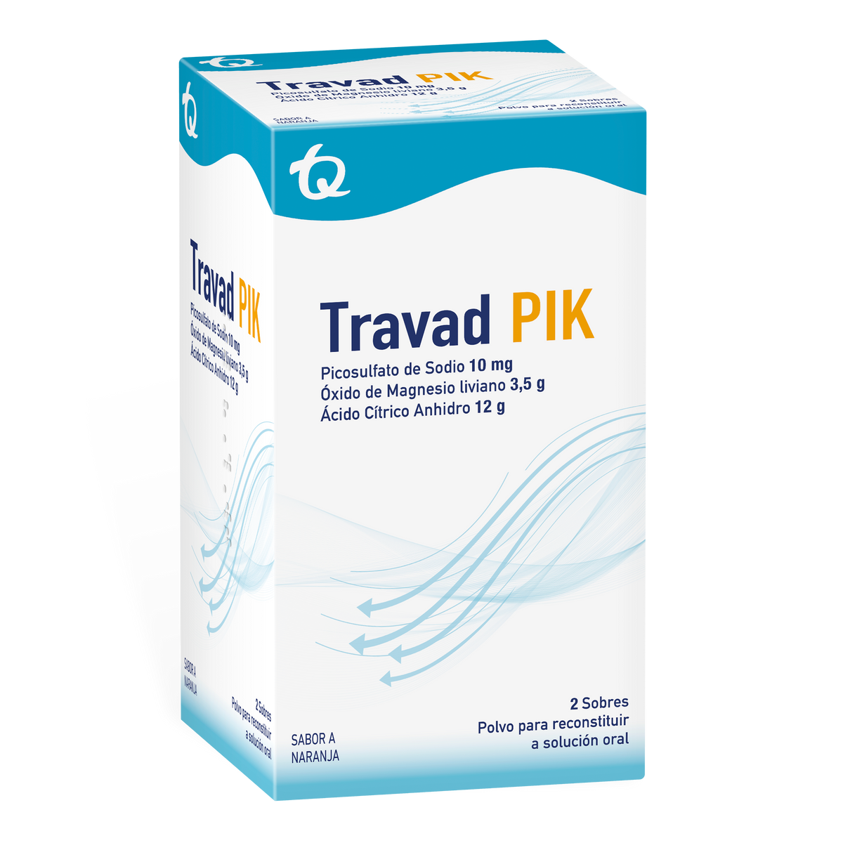 Travad Pik Picosulfato de Sodio + Ácido Citrico + Oxido de Magnesio 10mg/12g/3,5g Caja x 2 Sobres