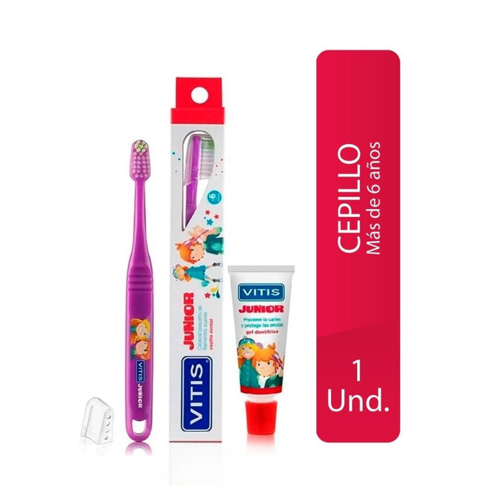 Cepillo Dental Vitis Junior x 1 und + Crema Dental Vitis Junior x 15 ml