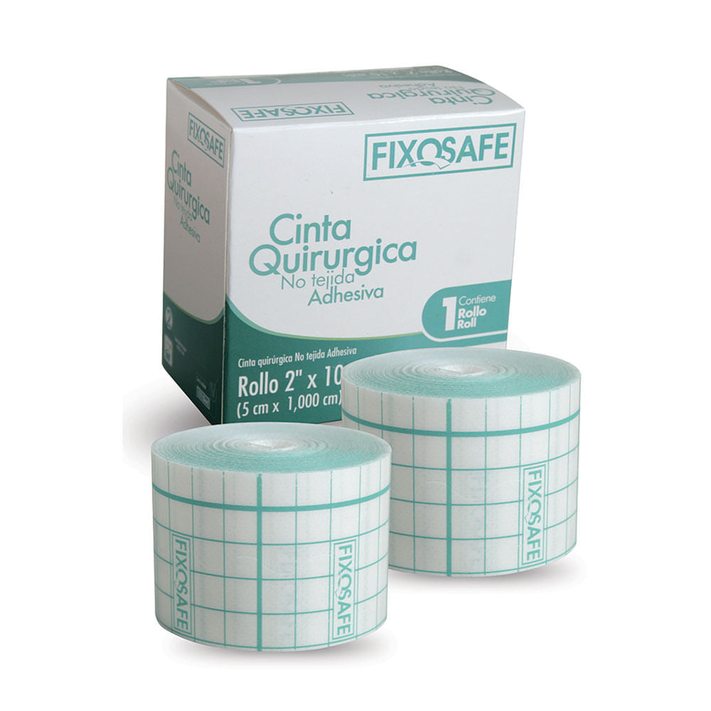 CINTA ADHESIVA NO TEJIDA FIXOSAFE 2" CAJA X 10 MTS