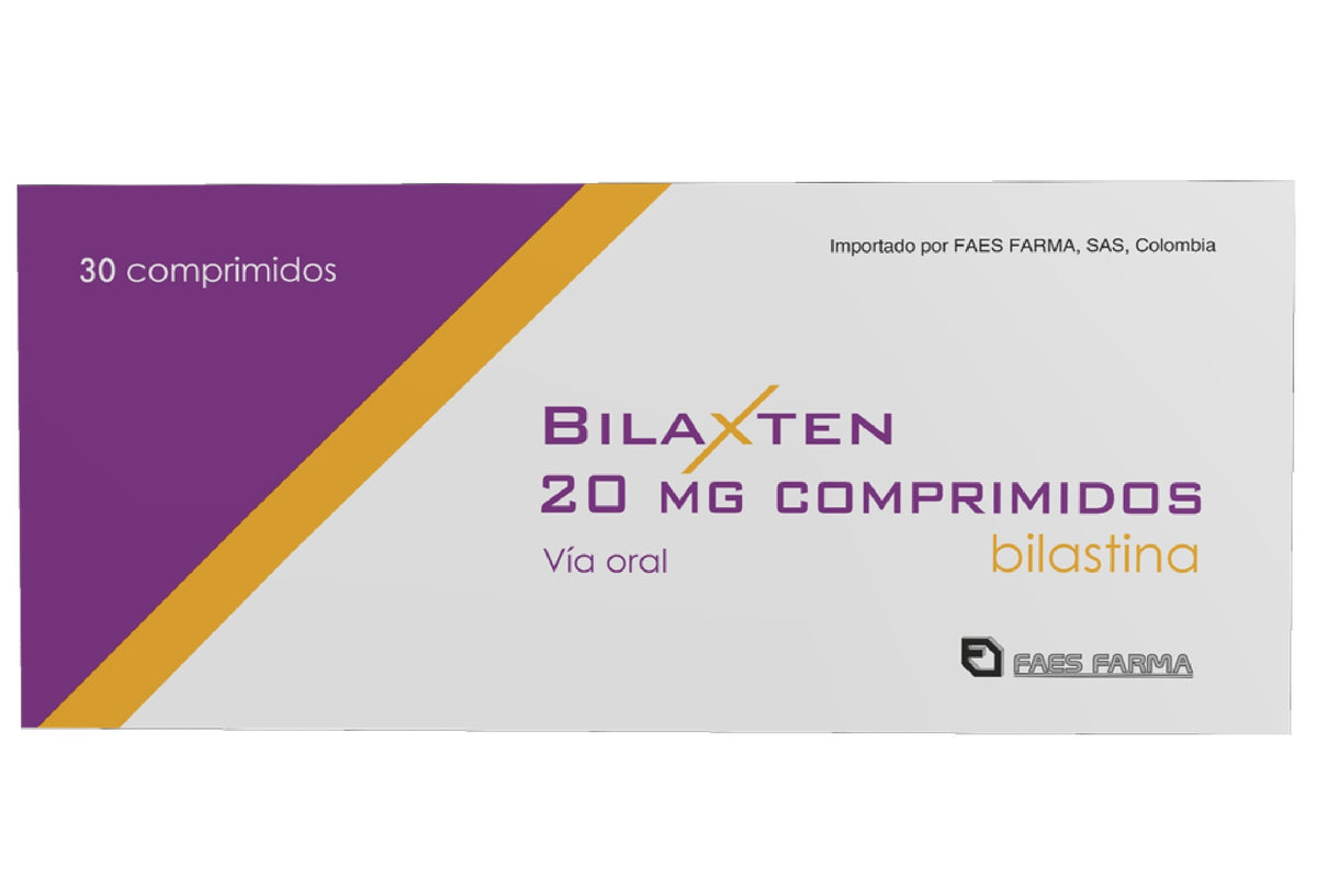 Bilaxten Bilastina 20 mg Faes Farma Caja x 30 Comprimidos