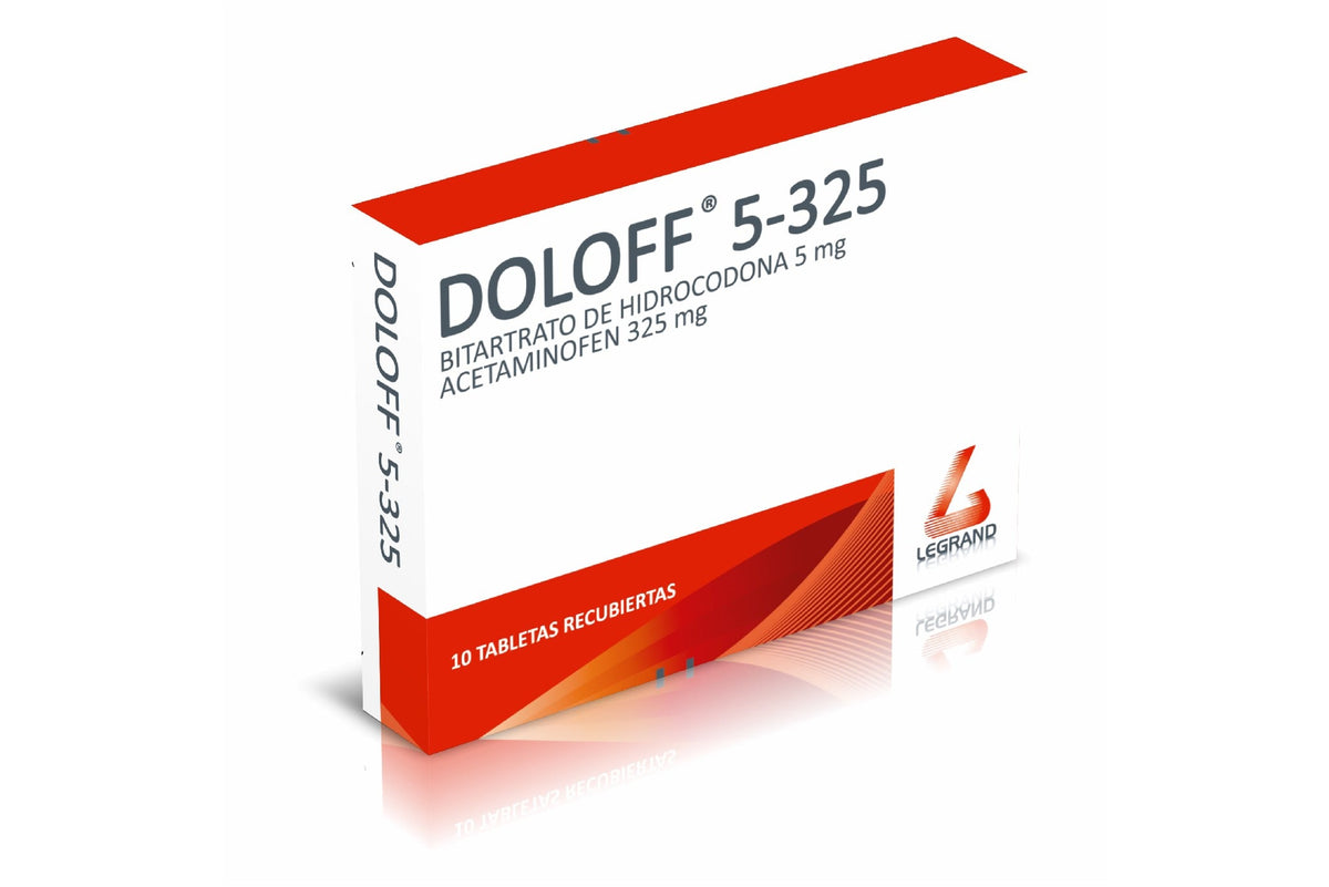 Doloff Bitartrato de Hidrocodona + Acetaminofén 5mg/325mg Legrand Caja x 10 Tabletas