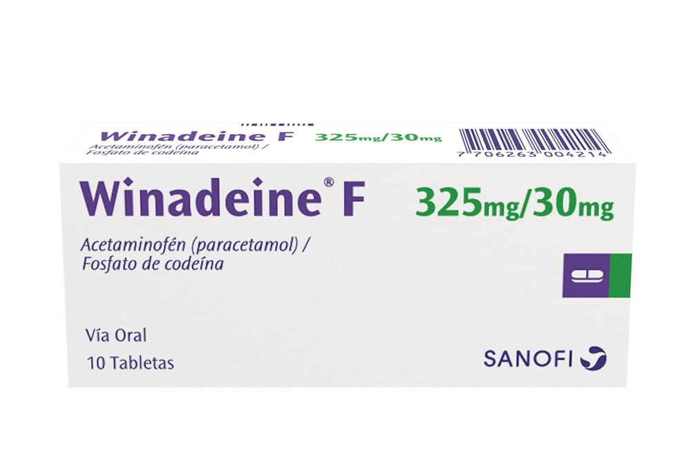 Acetaminofén Winadeine F 325 / 30 Mg 10 Tabletas