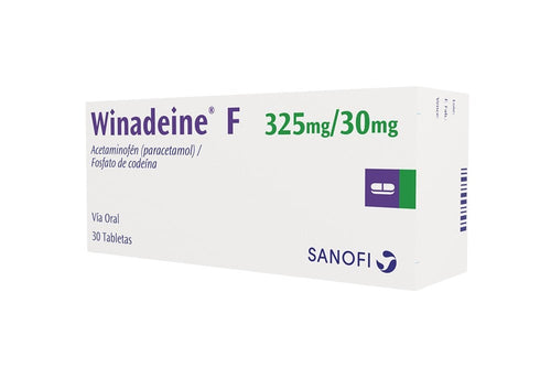 Acetaminofén Winadeine F 325 / 30 Mg 30 Tabletas