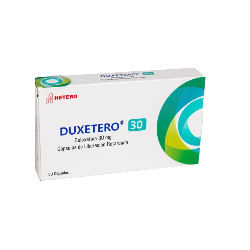 Duxetero 30 mg Caja x 30 Capsulas ( Duloxetina ) Hetero