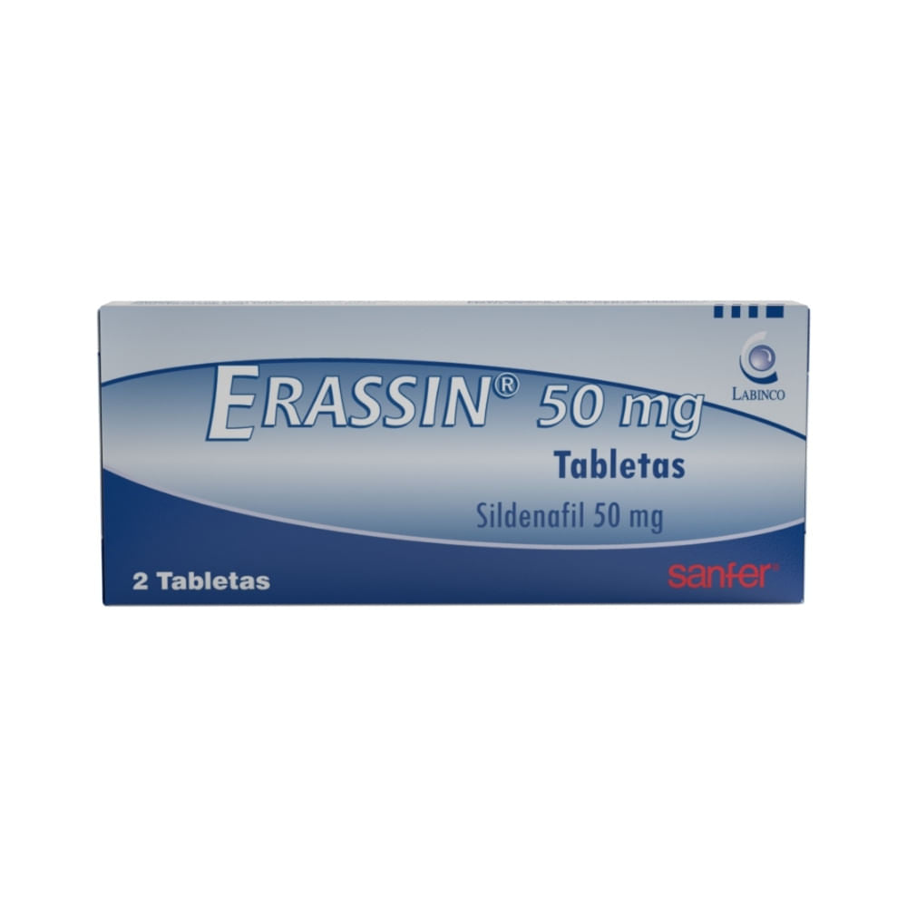 Erassin Sildenafil 50mg Labinco Caja x 2 Tabletas