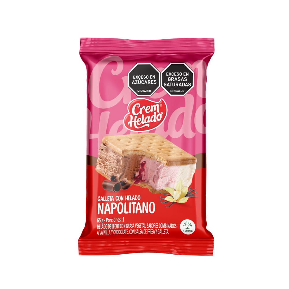 Galleta Helado Napolitano x Unidad Crem Helado