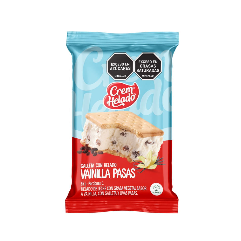 Galleta Vainilla Pasas x Unidad Crem Helado
