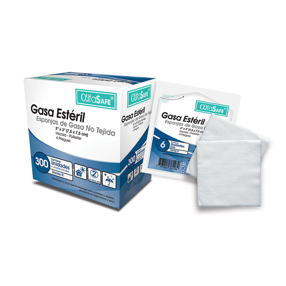 Gasa No Tejida Esteril 3X3 ( 7.5X7.5CM ) Alfasafe