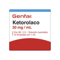 Ketorolaco 30mg/1ml Genfar Inyectable Caja x 10 Ampollas