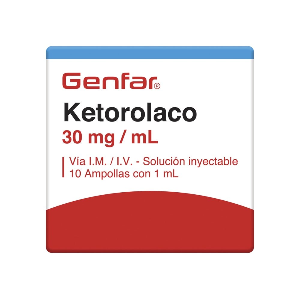 Ketorolaco 30mg/1ml Genfar Inyectable Caja x 10 Ampollas