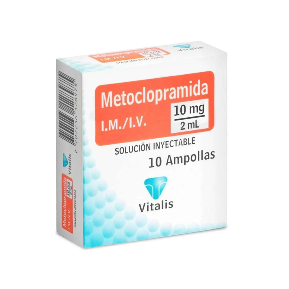 METOCLOPRAMIDA VITALIS SOLUCION INYECTABLE 10 MG/2 ML - CAJA X 10 UNDS