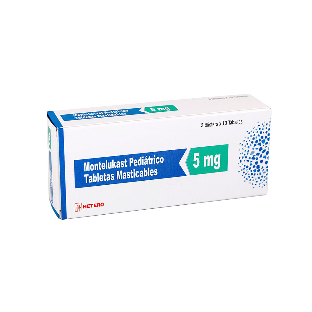 MONTELUKAST T. MASTICABLES 5 MG CAJA X 30 UNDS