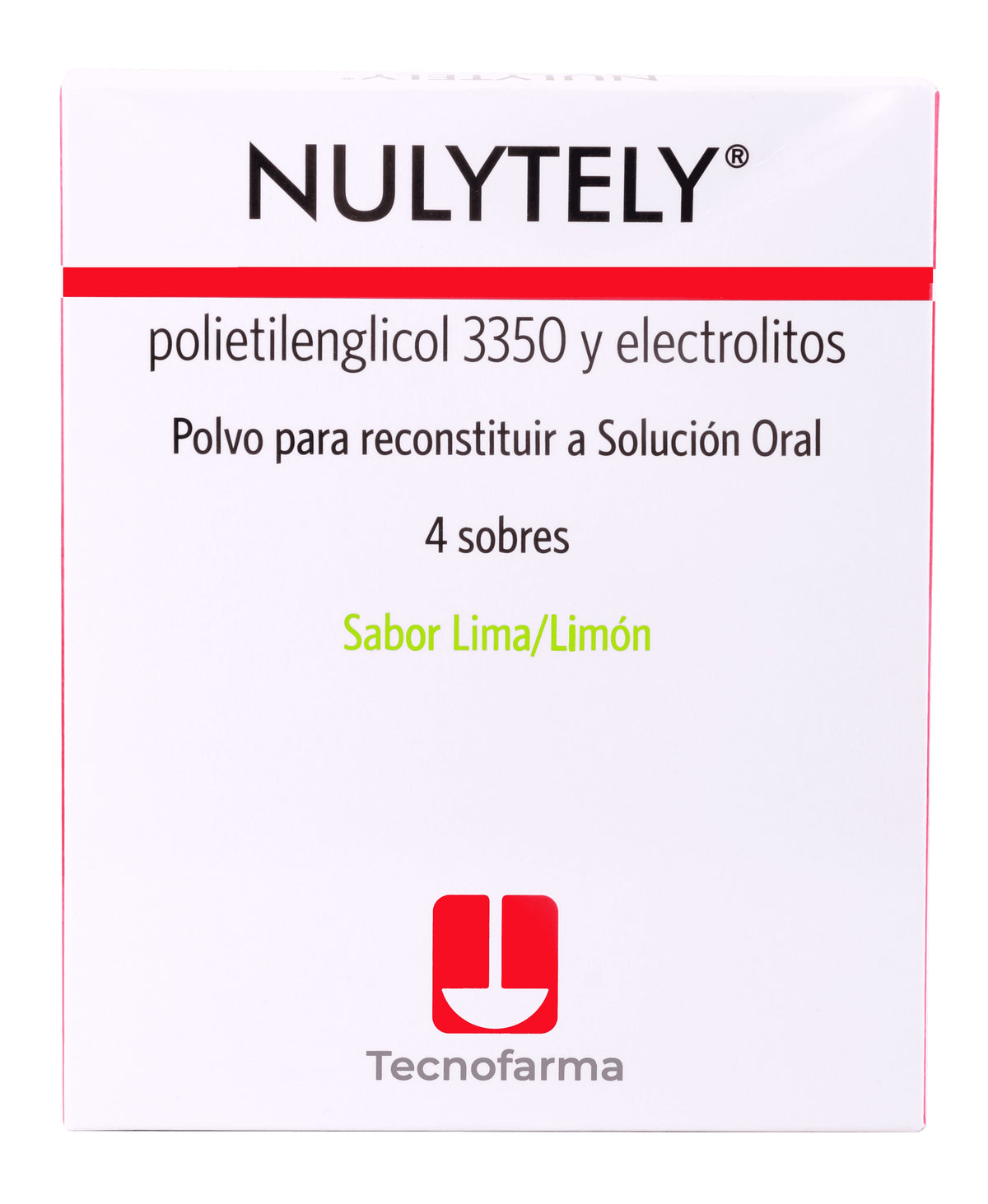 Nulytely Polietilenglicol 3350 Adium Sabor Lima Limón Caja x 4 Sobres