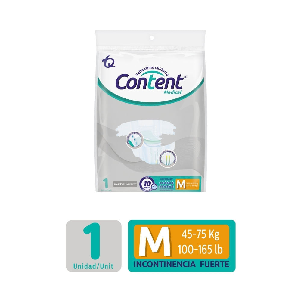 Pañal Para Adulto Content Medical Talla M Paquete x 1 und