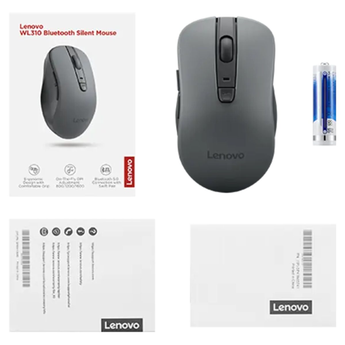 Mouse silencioso Bluetooth Lenovo WL310