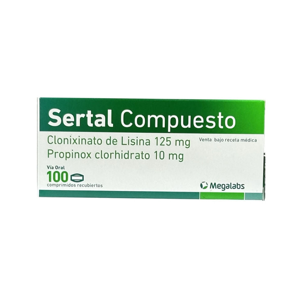 Sertal Compuesto Caja x 100 Comprimidos ( CLONIXINATO+PROPINOX 125/10MG )