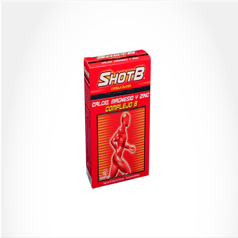 Shot-B Complejo B Multivitamínico Genomma Caja x 30 Cápsulas