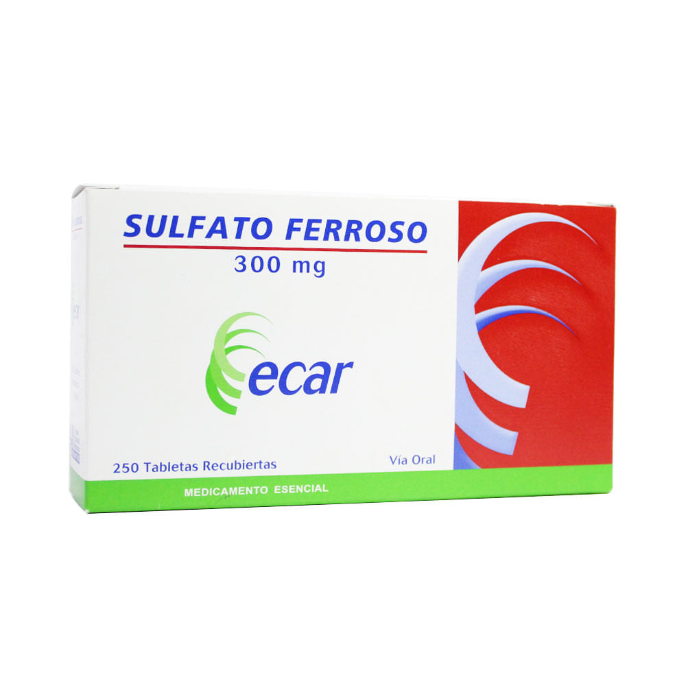 SULFATO FERROSO ECAR TABLETAS 300 MG - CAJA X 250 UNDS