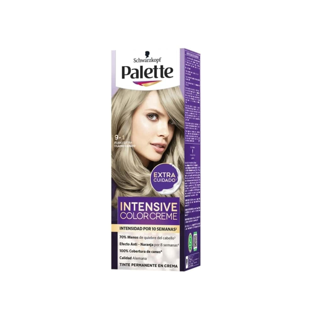 TINTURA PALETTE 9-1 RUBIO EXTRA CLARO CENIZO CAJA 50 ML