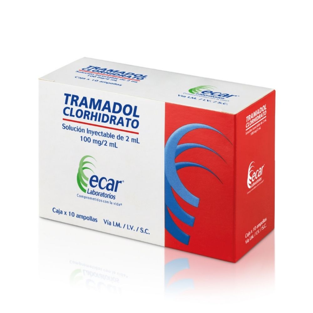 TRAMADOL ECAR SOLUCION INYECTABLE 100 MG/2 ML - AMPOLLA X 10 UNDS